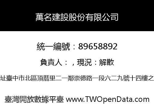 萬名建設股份有限公司