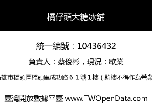 橋仔頭大糖冰舖
