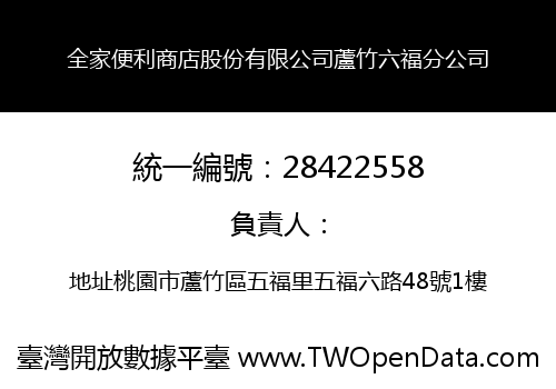 全家便利商店股份有限公司蘆竹六福分公司