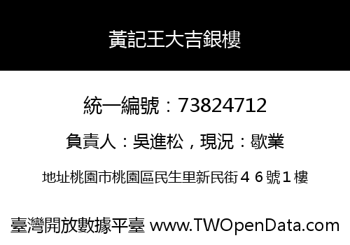 黃記王大吉銀樓