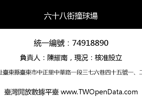 六十八街撞球場