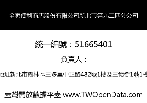 全家便利商店股份有限公司新北市第九二四分公司
