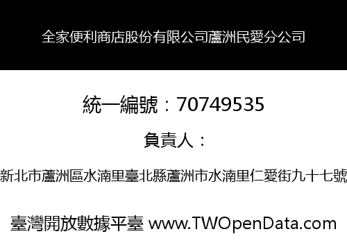 全家便利商店股份有限公司蘆洲民愛分公司