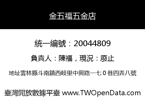 金五福五金店