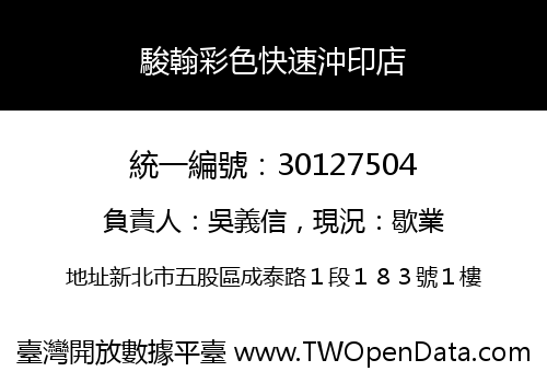 駿翰彩色快速沖印店