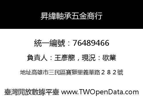 昇緯軸承五金商行