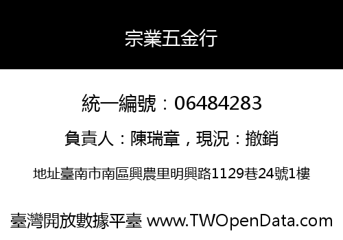 宗業五金行