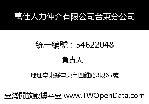 萬佳人力仲介有限公司台東分公司