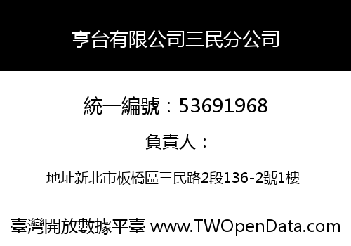 亨台有限公司三民分公司