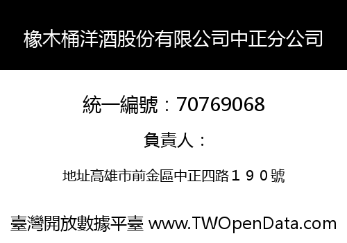 橡木桶洋酒股份有限公司中正分公司