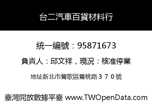 台二汽車百貨材料行