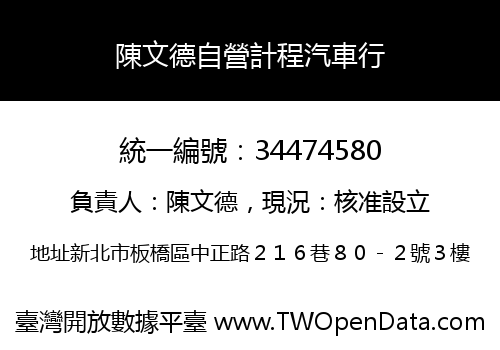 陳文德自營計程汽車行
