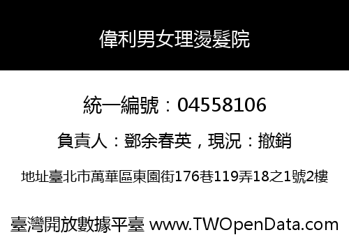 偉利男女理燙髮院