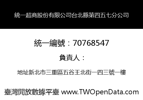 統一超商股份有限公司台北縣第四五七分公司