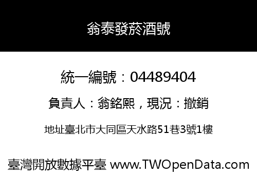 翁泰發菸酒號