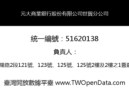 元大商業銀行股份有限公司世貿分公司