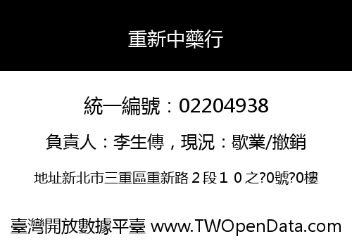 重新中藥行