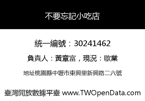 不要忘記小吃店