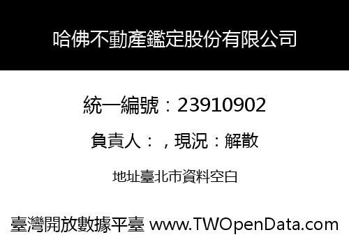 哈佛不動產鑑定股份有限公司