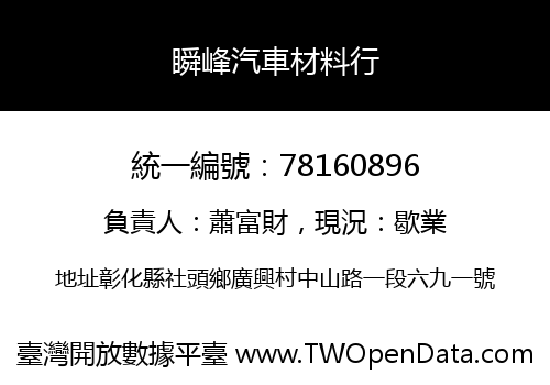 瞬峰汽車材料行