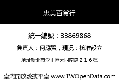 忠美百貨行