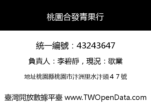 桃園合發青果行