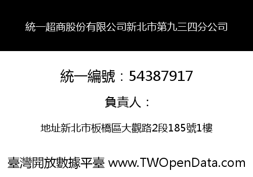 統一超商股份有限公司新北市第九三四分公司