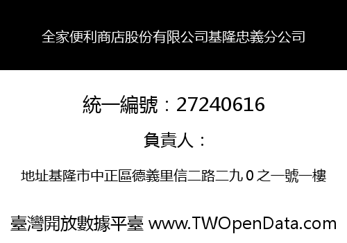全家便利商店股份有限公司基隆忠義分公司