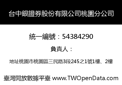 台中銀證券股份有限公司桃園分公司