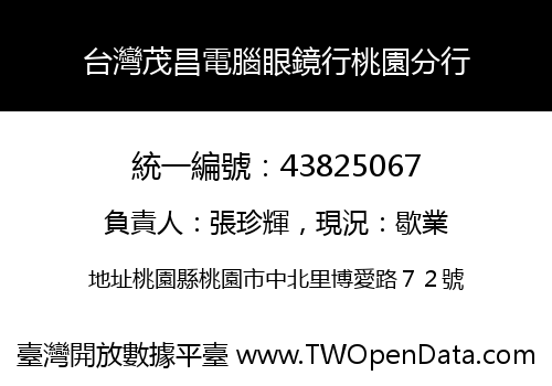 台灣茂昌電腦眼鏡行桃園分行