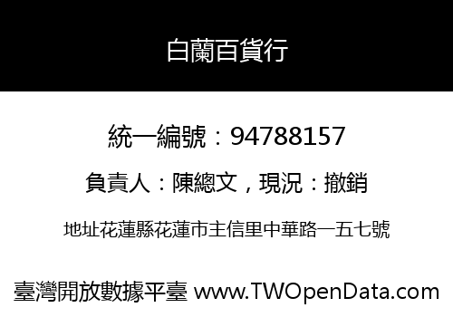 白蘭百貨行
