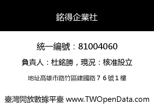 銘得企業社