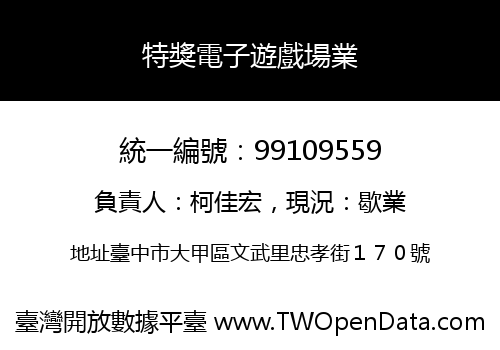 特獎電子遊戲場業