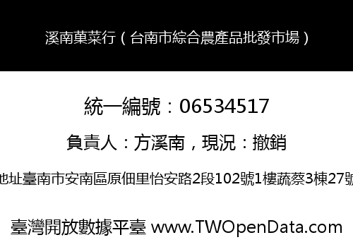 溪南菓菜行（台南市綜合農產品批發市場）