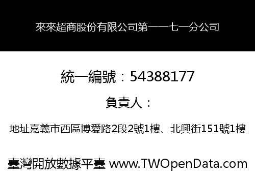 來來超商股份有限公司第一一七一分公司