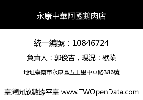 永康中華阿國鵝肉店
