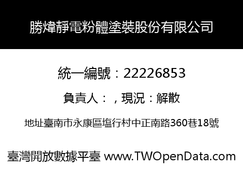 勝煒靜電粉體塗裝股份有限公司