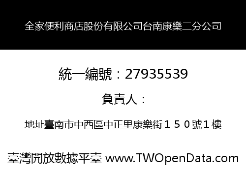 全家便利商店股份有限公司台南康樂二分公司