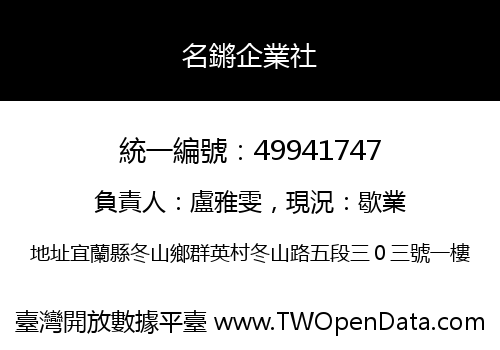 名鏘企業社