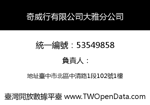 奇威行有限公司大雅分公司