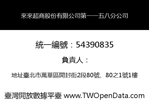 來來超商股份有限公司第一一五八分公司