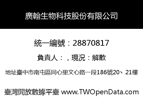 廣翰生物科技股份有限公司