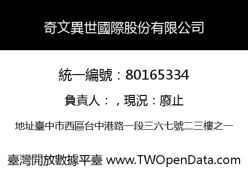 奇文異世國際股份有限公司