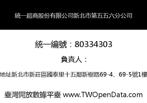 統一超商股份有限公司新北市第五五六分公司