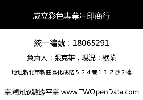 威立彩色專業冲印商行