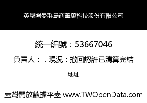 英屬開曼群島商華萬科技股份有限公司