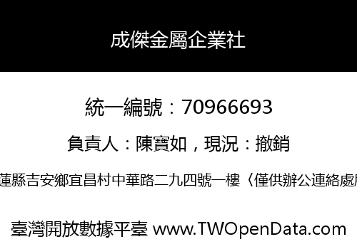 成傑金屬企業社