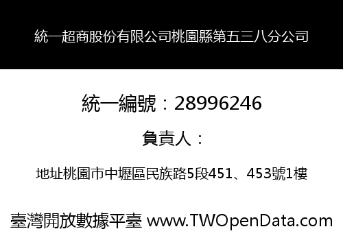 統一超商股份有限公司桃園縣第五三八分公司