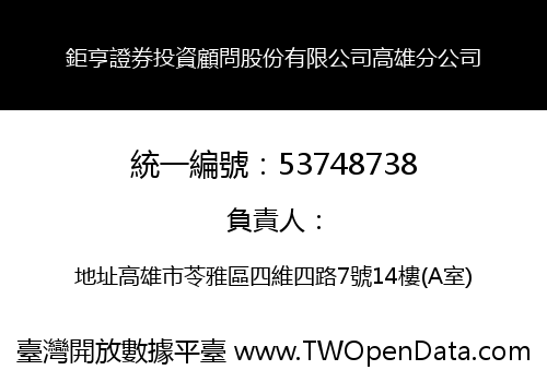 鉅亨證券投資顧問股份有限公司高雄分公司