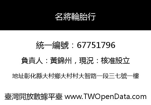 名將輪胎行